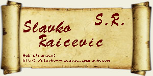Slavko Raičević vizit kartica